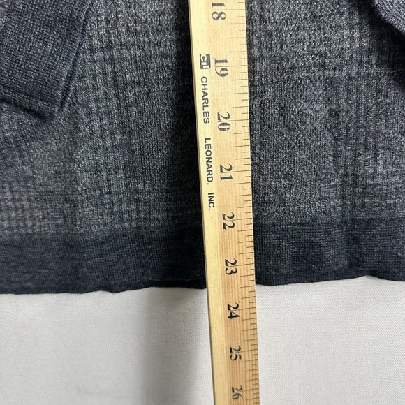 Lauren Ralph Lauren Knit Sweater Women Size‎ XL 100% Wool Plaid Gray Crewneck - Picture 9 of 9